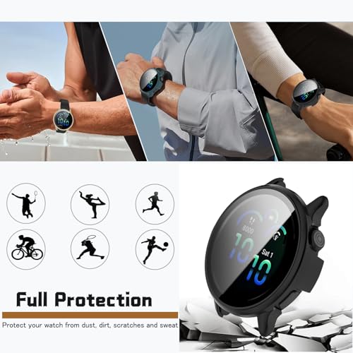 [4-Pack vivoactive 6 Screen Protector Case Compatible with Garmin vívoactive® 6 Smart Watch, Ultra-Thin Scratch Resistant Cover with Tempered Glass for Women Men