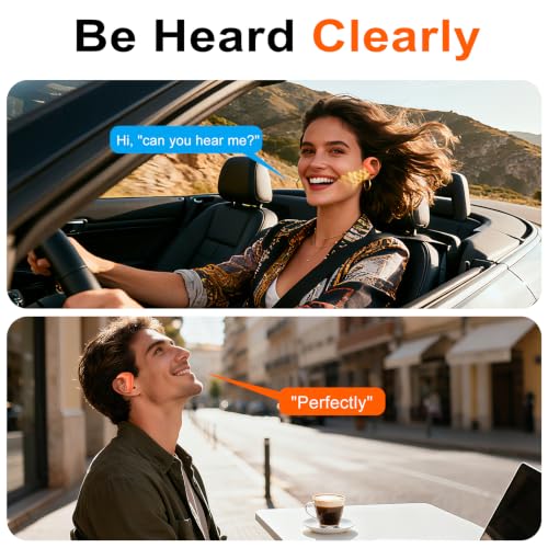 kurdene Open Ear Buds Wireless Earbuds 5.4 Bluetooth Headphones - color: Orange