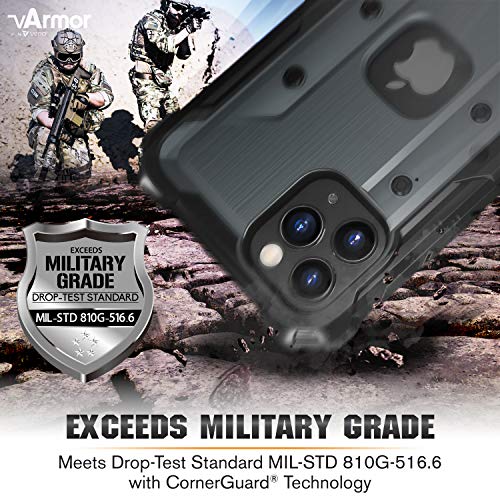 VENA vArmor for iPhone 12 / iPhone 12 Pro Rugged Case | Military-Grade Drop Protection, Belt Clip Holster and Kickstand for everyday protection, Works with Wireless Charging