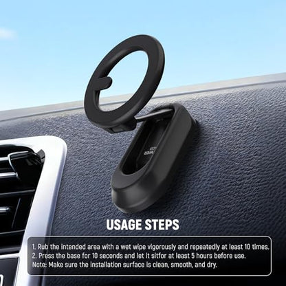NEEWER Magnetic Phone Holder for Car, Dual Sided Magnet Cell Phone Mount Compatible with MagSafe iPhone, Car Stand Accessories for Dash Windshield Navigation Glass Gym Video Recording, PA118 - style: PA118