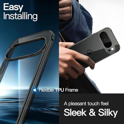 JETech Case for Google Pixel 10 Pro XL, Anti-Yellowing, Obsidian Black | Shockproof Protection, Scratch Resistant Hard PC Back, Durable Transparent TPU Bumper - color: Black, size: Pixel 10 Pro XL