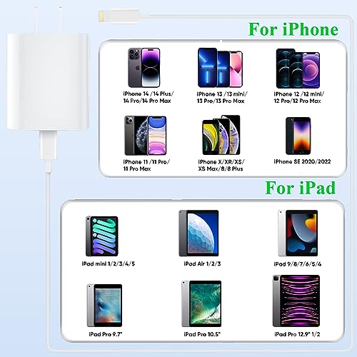 2Pack Fast Charger iPhone [Apple MFi Certified], 10FT iPhone Charger USB C - color: White 10 ft