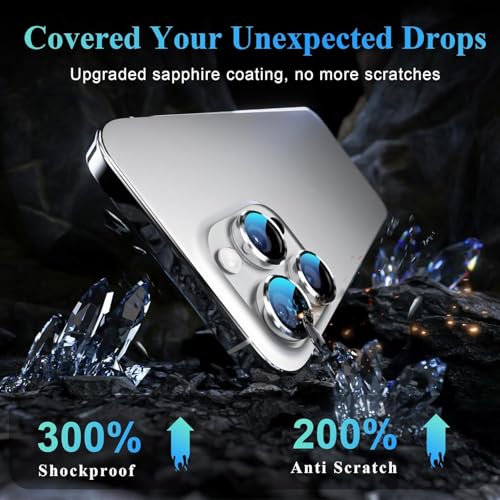 Camera Protector Metal Ring for iPhone 16 Pro/iPhone 16 Pro Max HD Tempered Glass Individual Lens Protective Cover, Silver - color: Silver