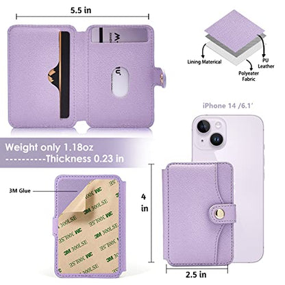M-Plateau Slim Leather Phone Wallet Stick on With Adhesive Sticker - color: Lavender
