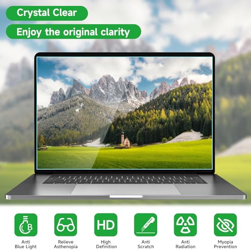 2 Pcs 17.3 Inch Anti Blue Light Screen Protector, Reduce Eye Strain Matte Anti Glare Computer Screen Cover, Blue Light Blocking Screen Protector for HP/Lenovo/Dell/ASUS/Acer/Samsung 17.3’’ with 16:9 - size: 17.3 inch