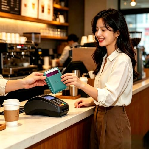 WJX MagSafe Magnetic Phone Wallet, RFID Slim 6 Card Holder with Cash Slot & Clear ID Window, Mini Gift‑Ready Wallet for Google/Samsung/iPhone 17/16/15/14/13/12 Series, Green - color: Green