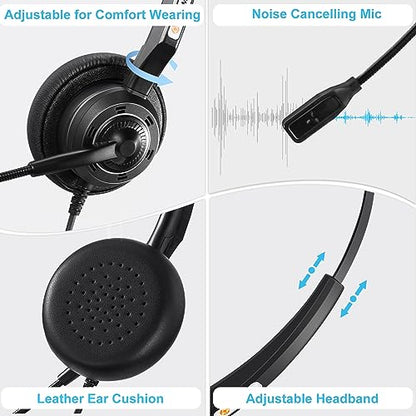 Arama Cell Phone Headset with Microphone Noise Cancelling 3.5mm Headset for iPhone,Android,BlackBerry Mobile Phone and iPad Tablets (A200MP)