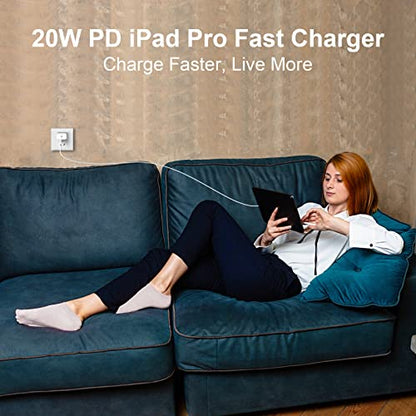 [Apple MFi Certified] iPad Charger Fast Charging 10FT, 20W USB C Charger