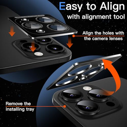 JETech Camera Lens Protector for iPhone 15 Pro/15 Pro Max, Black Titanium - color: Black Titanium