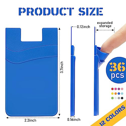 Fulmoon 36 Pack Phone Wallet Stick on, Phone Card Holder, Bright Colors