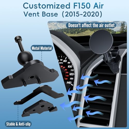 Vent Magnetic Phone Mount for 2015-2020 Ford F150 & 2017-2021 Super Duty - size: Magnetic
