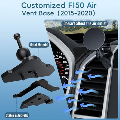 Vent Magnetic Phone Mount for 2015-2020 Ford F150 & 2017-2021 Super Duty - size: Magnetic