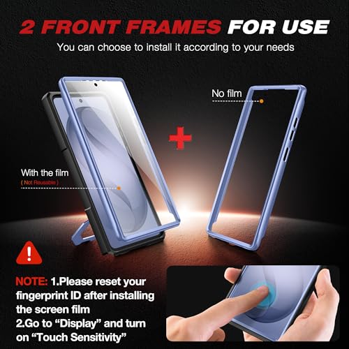 TONGATE Magnetic Stand for Samsung Galaxy S26 Ultra Case, Compatible with Magsafe, [Camera Cover & 2 Front Frames][Drop Protection] S26 Ultra Case Built-in Screen Protector & Belt Clip, Blue - color: Blue