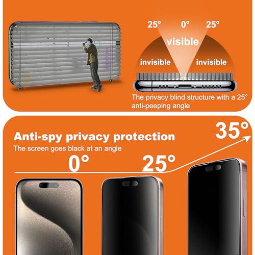 2-Pack Matte Privacy Screen Protector for iPhone 15 Pro | Anti-Glare & Anti-Spy,Anti-Fingerprint,Smooth as Silk,Easy Installation, Military-Grade 9H Hardness - size: iPhone 15 Pro