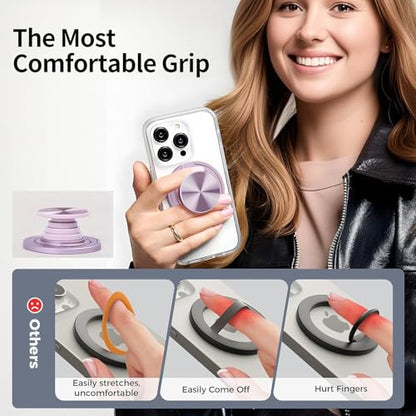 Cell Phone Grip for with Kickstand, Secure Hold for iPhone Cases, Adjustable Foldable Desktop Phone Holder Cradle Dock Compatible (Purple Stainless Steel) - color: Purple Stainless Steel