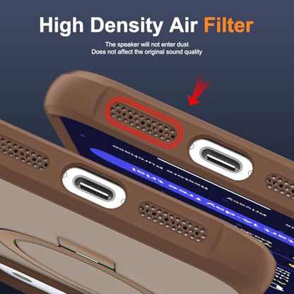 SKYLMW Compatible with iPhone 17 Pro Case with Stand,Desert Brown | iPhone 17 Pro Phone Case 6.3",Magnetic Ring Stand,Compatible with MagSafe,Military-Grade Protection,Great Grip Feeling - color: Desert Brown, size: Iphone 17 Pro