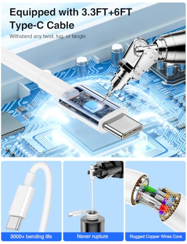 75W 3-Port Super Fast USB C Car Charger for iPhone 18/17/16 Pro Max - color: White