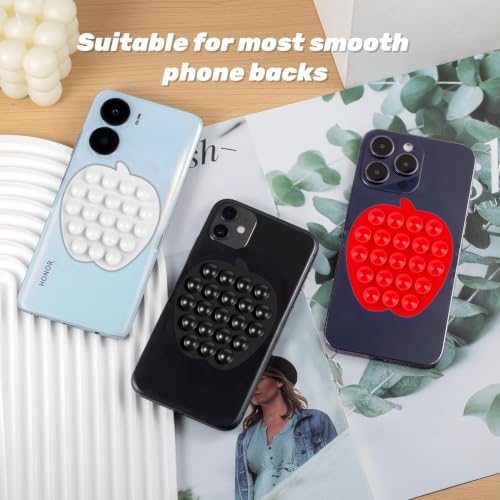 CIEO SuctionPhone Grip, Strong Silicone Suction,Strawberry Sticky Grip,Suitable for Selfies and Videos on Mirrors, Bathrooms and Smooth Surfaces, Compatible with iPhone (White) - color: White
