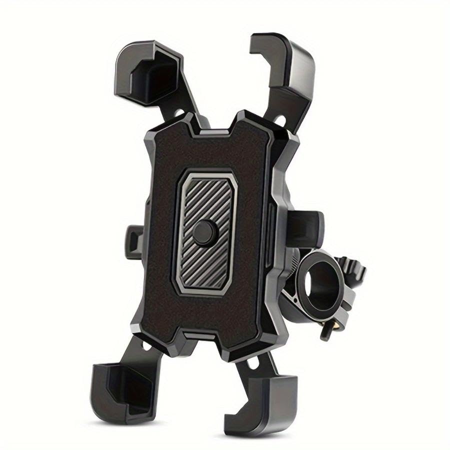 Motorcycle & Bike Phone Mount, 4-Claw Lock Anti-Vibration Phone Holder, 360° Adjustable Rotation Hands-Free GPS Navigation Cradle, Shockproof Stable Stand for E-Bike, Scooter & All Smartphones