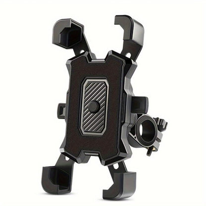 Motorcycle & Bike Phone Mount, 4-Claw Lock Anti-Vibration Phone Holder, 360° Adjustable Rotation Hands-Free GPS Navigation Cradle, Shockproof Stable Stand for E-Bike, Scooter & All Smartphones