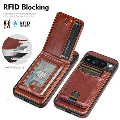 SkyEagle for MagSafe Google Pixel 10 Pro XL Wallet Case,Brown - color: Brown, size: 6.8 inches