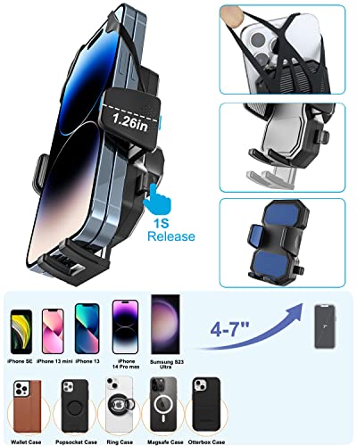 Gooseneck Stroller Phone Holder, Cell Phone Mount Pole Clamp for Baby Stroller, Shopping Cart, wheelchair, One Hand Operation Clip for iPhone Air 17 Pro Max 16 15 14 13 12 Plus, S25, 4-7" Smartphones