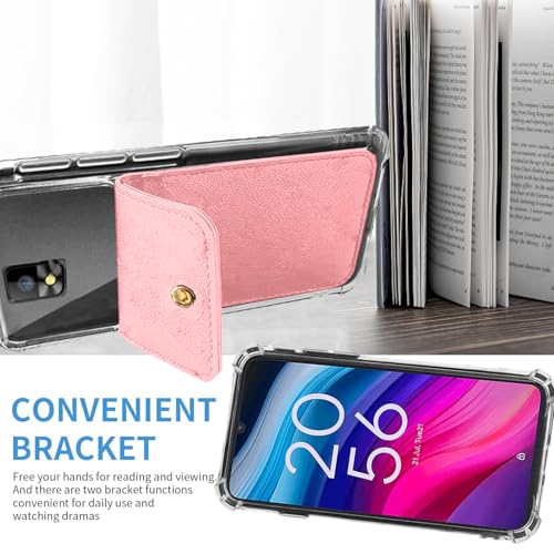 Back Wallet Case with Detachable Lanyard for Hot Pepper Tepin, Crossbody Necklace Strap & Wrist Strip HotPepper Tepin Phone Cover for Girls Women | Faux Leather Shockproof Stylish - Pink - color: Pink
