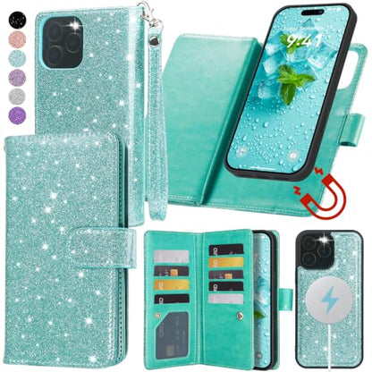 Varikke Wallet Case for iPhone 16 Pro Compatible with Magsafe, Mint Green - color: (Compatible with MagSafe) Mint, size: iPhone 16 Pro 6.3"