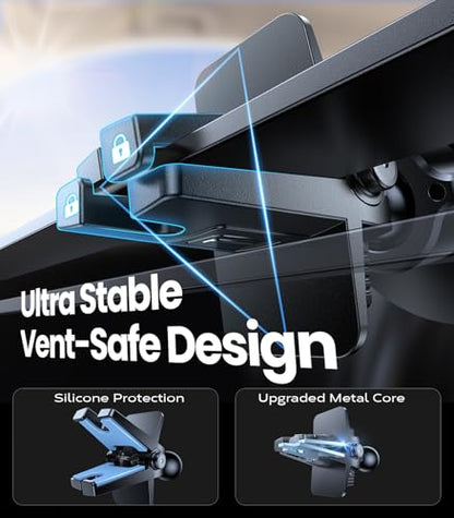 VICSEED for MagSafe Car Mount [Upgraded Strong Magnetic & Won't Break Vent] - color: Jet Black