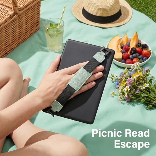 Threetols Hand Strap for Kindle Accessories Comfy Silicone Grip Alternative to Case or Cover Fits Versatile and Lightweight Finger Grip Holder(Mint Green) - color: style 2