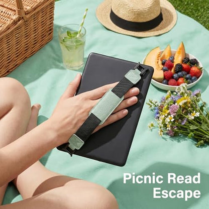 Threetols Hand Strap for Kindle Accessories Comfy Silicone Grip Alternative to Case or Cover Fits Versatile and Lightweight Finger Grip Holder(Mint Green) - color: style 2