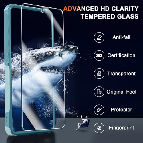 Case Compatible with Moto G Stylus 5G 2024, Full Body Heavy Duty Rugged Shockproof Protective Phone Cover with Lanyard Strap, Tempered Glass Screen Protector, Mint Green | with Tempered Glass Screen Protector+Lanyard Strap,Rugged Shockproof Protective Pho