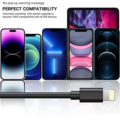 Black iPhone Charger Cable, 3-Pack 3FT MFi Certified Fast Charging Cord Data Sync Lightning to USB-A Cable Compatible with iPhone14/13/12/ Mini/Pro/Max/ 11/ XS/XR/SE/ 8/7/ 6/ Plus/iPad/AirPods - size: 3Pack 3FT