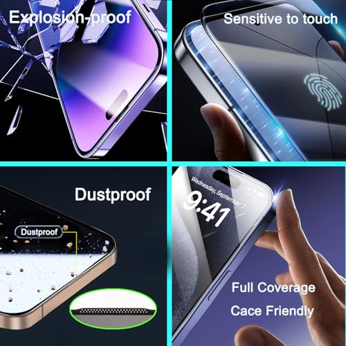 2 Pack 360 Degree Privacy Screen Protector for iPhone 17 Pro, [Auto-Alignment, Auto-Dust Removal] Easy Installation Full Coverage 4-Way Anti-Spy Tempered Glass Film - size: For iPhone 17 Pro-6.3 Inches
