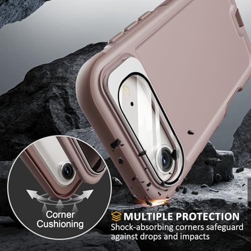 Follaroma Magnetic for iPhone 17 Air Case with Camera Stand, Light Brown | Built-in Glass Camera Cover,Compatible with MagSafe,Heavy Duty Shockproof Protective,Military-Grade Anti-DropDual Layer Cover - color: Brown Pink, size: iPhone 17 Air 6.5''