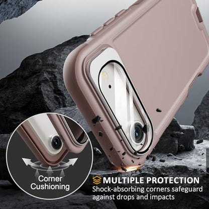 Follaroma Magnetic for iPhone 17 Air Case with Camera Stand, Light Brown | Built-in Glass Camera Cover,Compatible with MagSafe,Heavy Duty Shockproof Protective,Military-Grade Anti-DropDual Layer Cover - color: Brown Pink, size: iPhone 17 Air 6.5''