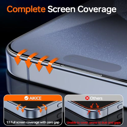 2 Pack Privacy Screen Protector for iPhone 13/14, Bubble-Free Anti-SPY Tempered Glass, 9H Hardness, Easy Install