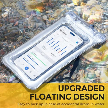 ProCase 2 Pack Floating Waterproof Phone Pouch, IPX8 Dry Bag for 7" Phones | Fits iPhone 17/16/15/14, Galaxy S24/S23 & Pixel 8/7. Touchscreen Waterproof Pouch for Swimming, Diving & Snow -Clear - color: Clear