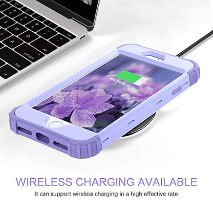 BENTOBEN for iPhone SE 2022 Case and iPhone SE 2020 Case, Heavy Duty 3 in 1 Full Body Rugged Shockproof Hybrid Hard PC Soft Rubber Case for iPhone SE 3rd/2nd Gen, Light Purple/Lavender - color: A Light Purple/Lavender