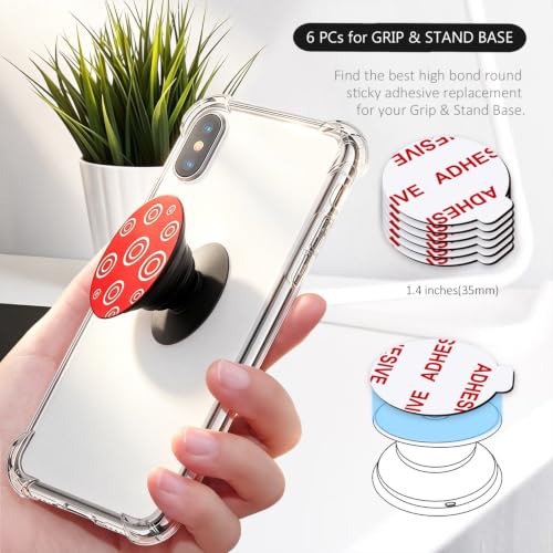 Very High Bond Sticky Adhesive, AZXYI 6 Pack Socket Sticky Adhesive Replacement Kit, Double-Sided Stickers for Collapsible Grips Socket Base