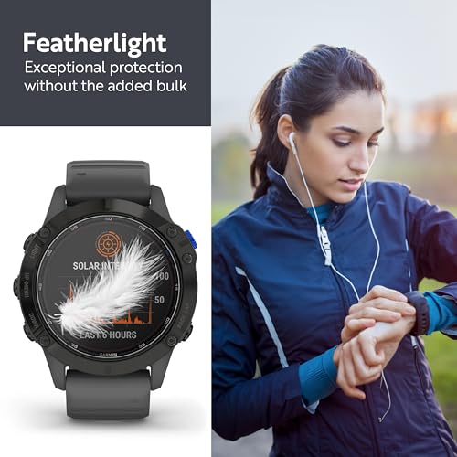 ArmorSuit 6 Pack for Garmin Fenix 6/6 Pro / 6 Sapphire / 6 Pro Solar Screen Protector MilitaryShield HD Clear TPU Film - Made in USA - size: Fenix 6 (33mm)