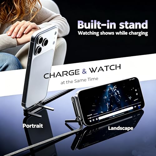 240W USB C to USB C Cable Fast Charging Cable 5FT for Samsung Galaxy S26 S25 Ultra S24 A37 A57 A36 A17 with Built-in Phone Stand,Invisible Stand Flat Charging USB C Cord Right Angle for iPhone 17 16e