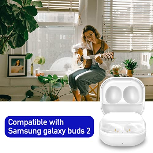 Wired Charging Case Compatible with Samsung Galaxy Buds2 (SM-R177), Replacement Charger Case Dock Station for Galaxy Buds2 Bluetooth Earbuds (White)