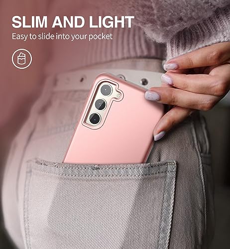 SURITCH for Samsung Galaxy S23 Plus Case, [Built-in Screen Protector] [Dual-Layer Protection ] Full Protection Shockproof Rugged Bumper Phone Cover for Samsung S23 Plus 6.6 Inch - Rose Gold - color: Rose Gold