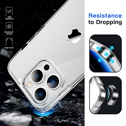 JETech Case for iPhone 14 Pro Max 6.7-Inch, Non-Yellowing Shockproof Phone Bumper Cover, Anti-Scratch Clear Back (Clear) - color: Clear, size: iPhone 14 Pro Max