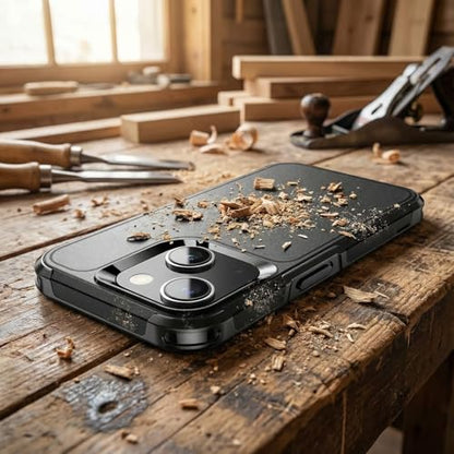 for Apple Recommend Shockproof iPhone 15 Case,[15 FT Military Grade Drop Protection],with 2X [Kevlar® 9H Glass Screen Protector] Air Bumpers Full-Body Protective Case (Black, iPhone 15) - color: Black