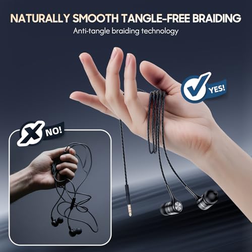 LWZCAM 5 Pack 3.5mm Wired Earbuds, Stereo Headphones with Microphone