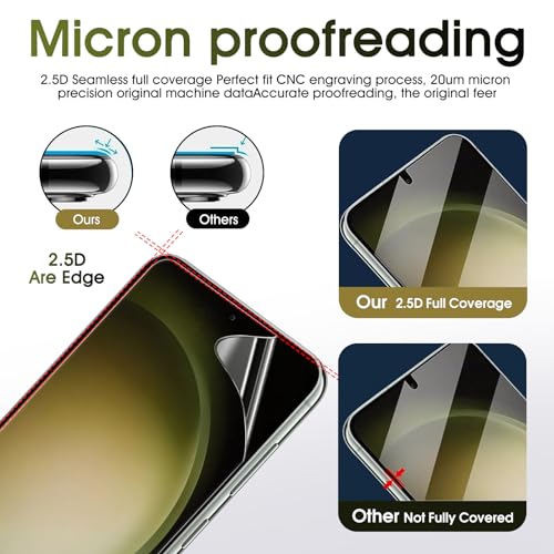 3 Pack TPU Screen Protector for Samsung Galaxy S23, Self-Healing HD Flexible Hydrogel Film Compatible with Galaxy S23 5G 6.1", Support Fingerprint Unlock, Scratch-Resistant, Bubble Free - size: Samsung Galaxy S23