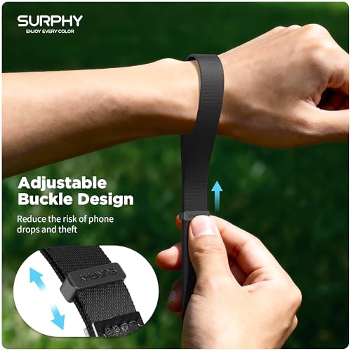SURPHY Phone Wrist Strap, Keychain Wristlet, Wrist Lanyard with Tether Tab - color: Black