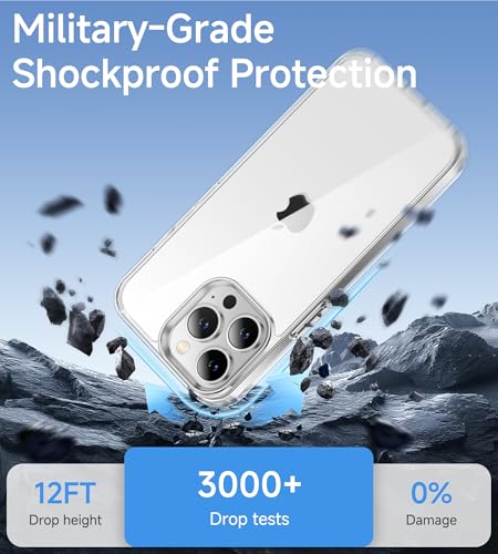 USLAI Case for iPhone 13 Pro, Anti-Yellowing, Crystal Clear Back, Shockproof & Military‑Grade Drop Protection - Transparent - color: Clear, size: iPhone 13 Pro